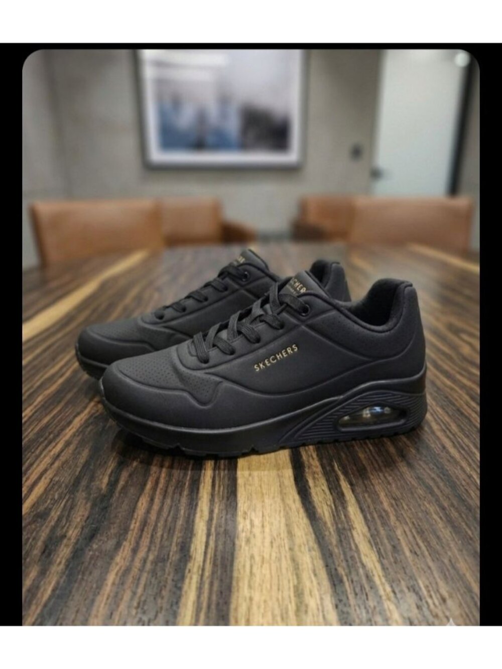 Skechers Black Street Uno Stand on Air "Wedge Fit" Sneakers Women Size 9